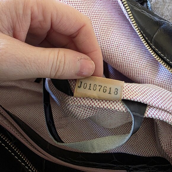 Dooney & Bourke Croc Embossed Leather Travel Duffel 22” Black Overnight Bag - Picture 9 of 16